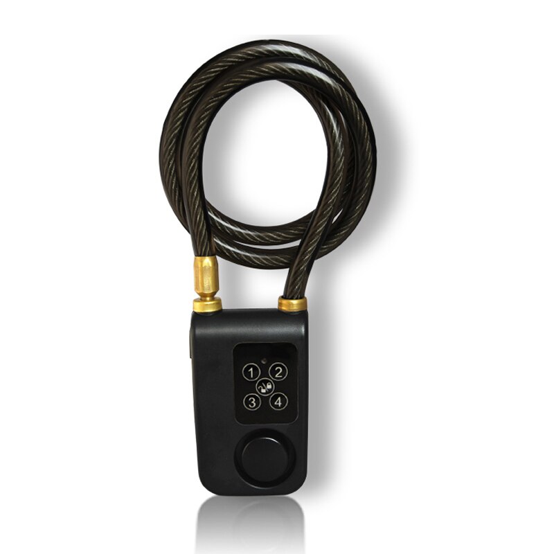 RAYKUBE-cerradura Digital eléctrica para puerta y bicicleta, dispositivo de cierre inteligente con cuerda de alambre, resistente al agua, antirrobo, con alarma de 110dB