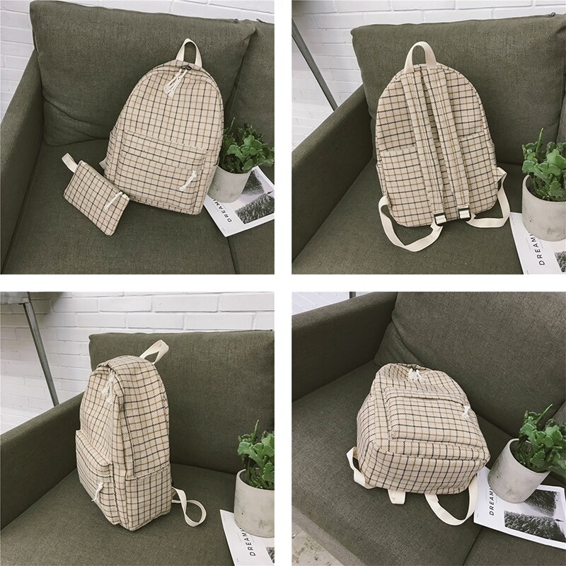 2 sztuk/zestaw Japonia styl kobiety plecak styl preppy zamsz plecaki dziewczyny szkolne torby plecak torba podróżna plecak o dużej pojemności