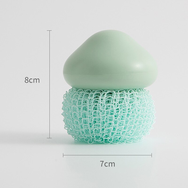 Boule de nettoyage en nuage, boule de fil de Nylon détachable, brosse de décontamination de la vaisselle de cuisine, boule de nettoyage Durable multicolore: green