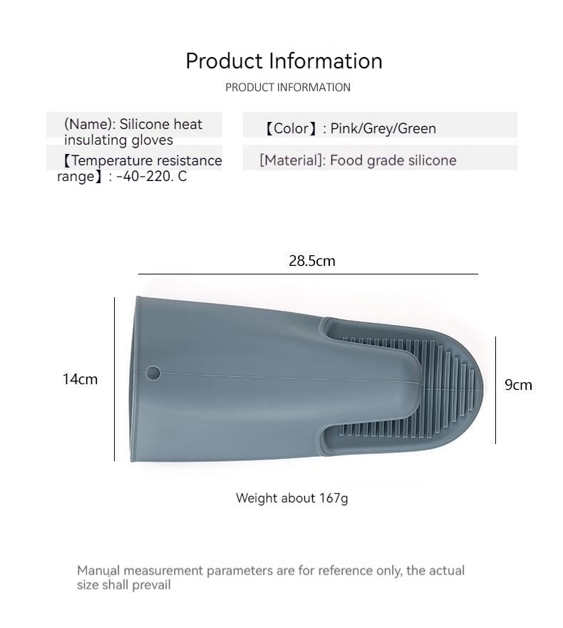 Insulated Anti-scalding Oven Silicone Gloves Can Be Used in Microwave Ovens and Baking Ovens