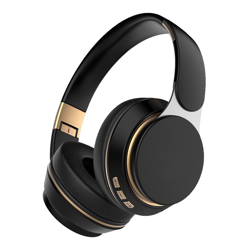 High-Grade T7 Wireless Headphones Bluetooth 5.0 Headset Foldable Stereo Noise Headphones With Microphone Button control headset: black