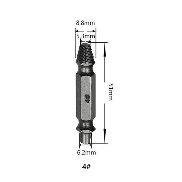1/4PCS S2 quick Damaged Screw Extractor Screw bits drill Kit Damaged Extractor Broken Speed Out Drill Bits Remover screw tool: 4 1Pcs Gray