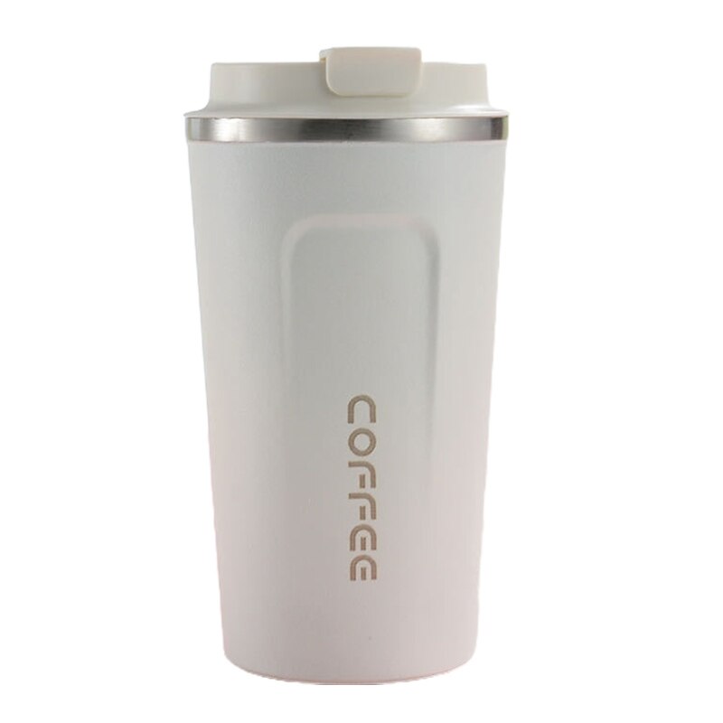 Edelstahl Thermoskanne Tasse dicht Thermo Tasse Reise Thermoskanne Tasse Glas Wasser Flasche Kaffee Tassen Reise Becher Isoliert tasse: Weiß