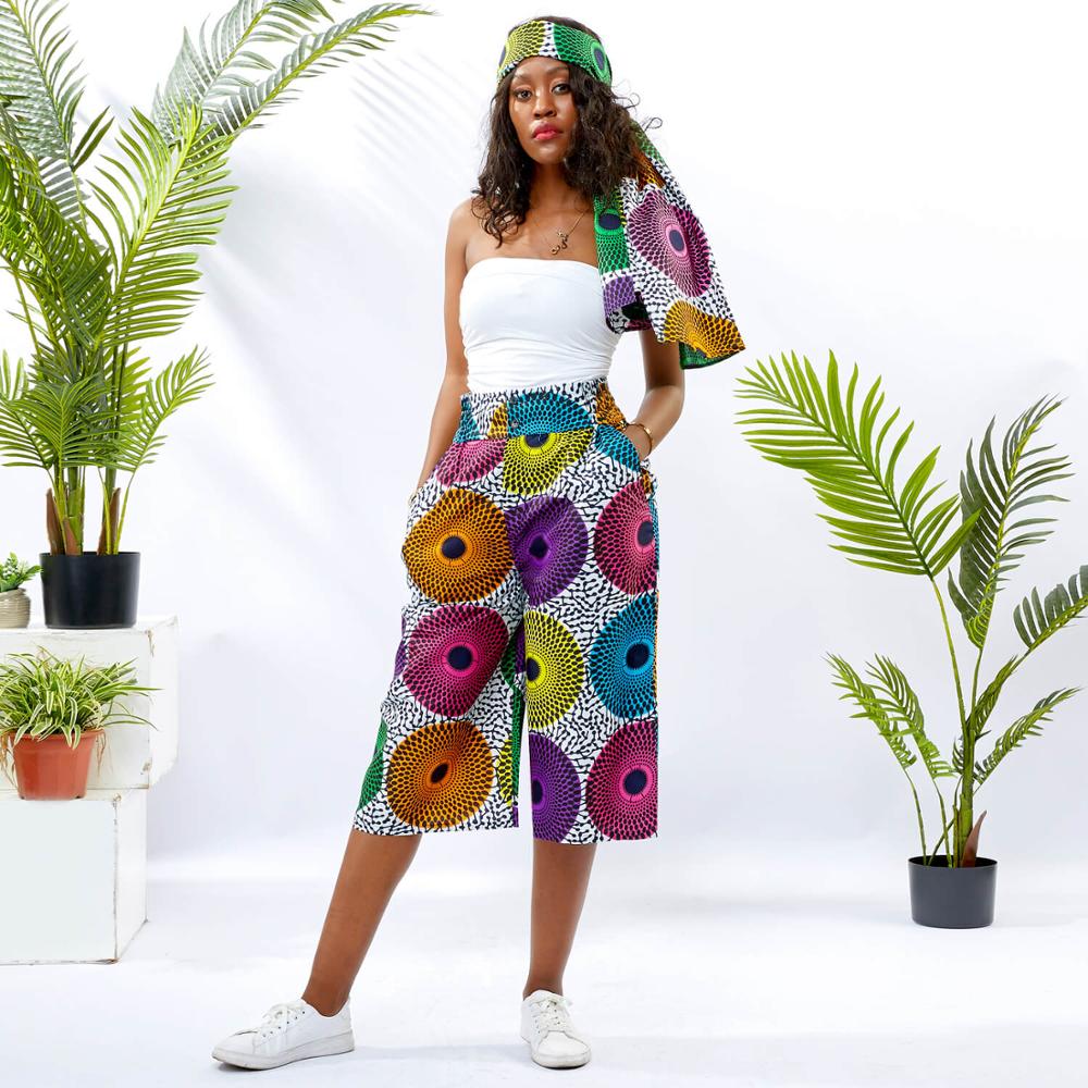 Pantalon africain à jambes larges pour femmes, pantalon imprimé Ankara, Bazin, taille haute, 2022