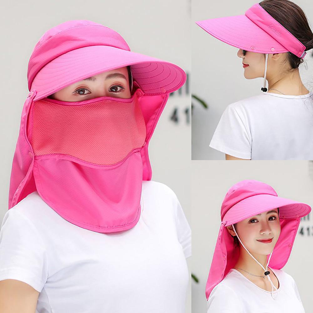 Gorra con visera Anti-UV para mujer, sombrero desmontable para ciclismo, deporte al aire libre, senderismo, Camping, cuello, pesca, protección solar, Unisex
