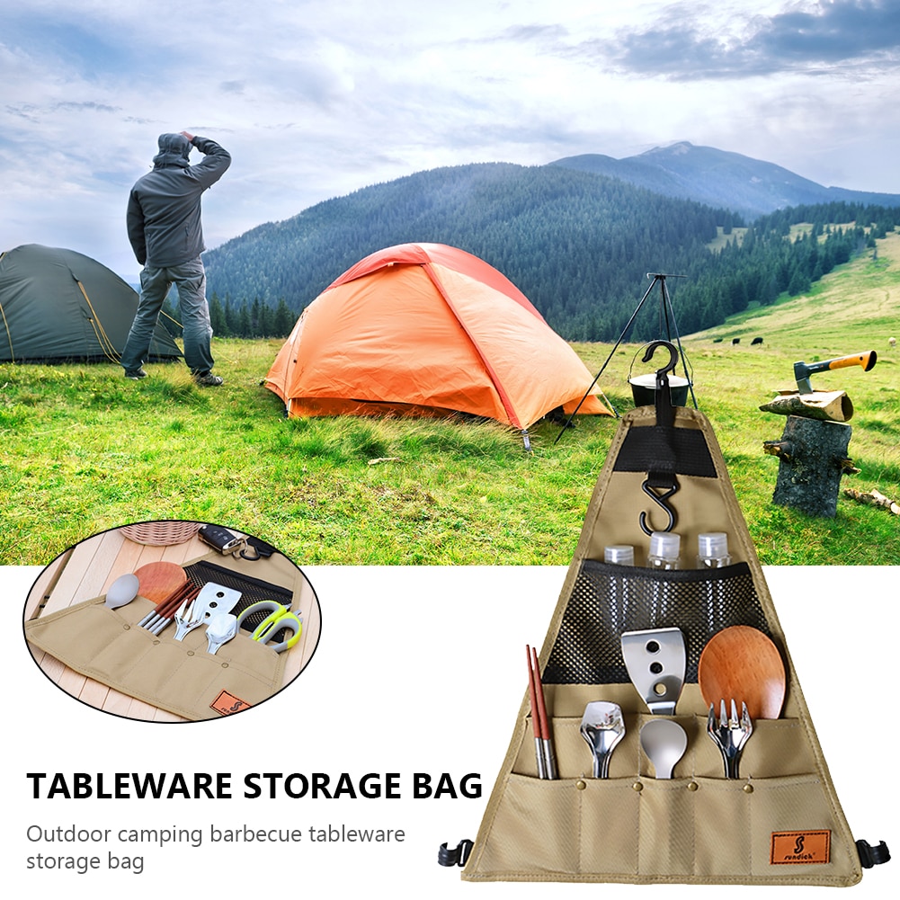 3 Soorten Sundick 900D Oxford Doek Camping Picknick Servies Opbergtas Draagbare Barbecue Bestek Organisator Opknoping Holder Tassen