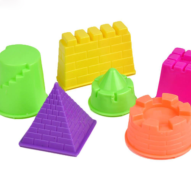 6 unids/set Mini Castillo de arena portátil arcilla molde juguetes niños pirámide Castillo de arena niños modelo clásico Kits de construcción al aire libre juego