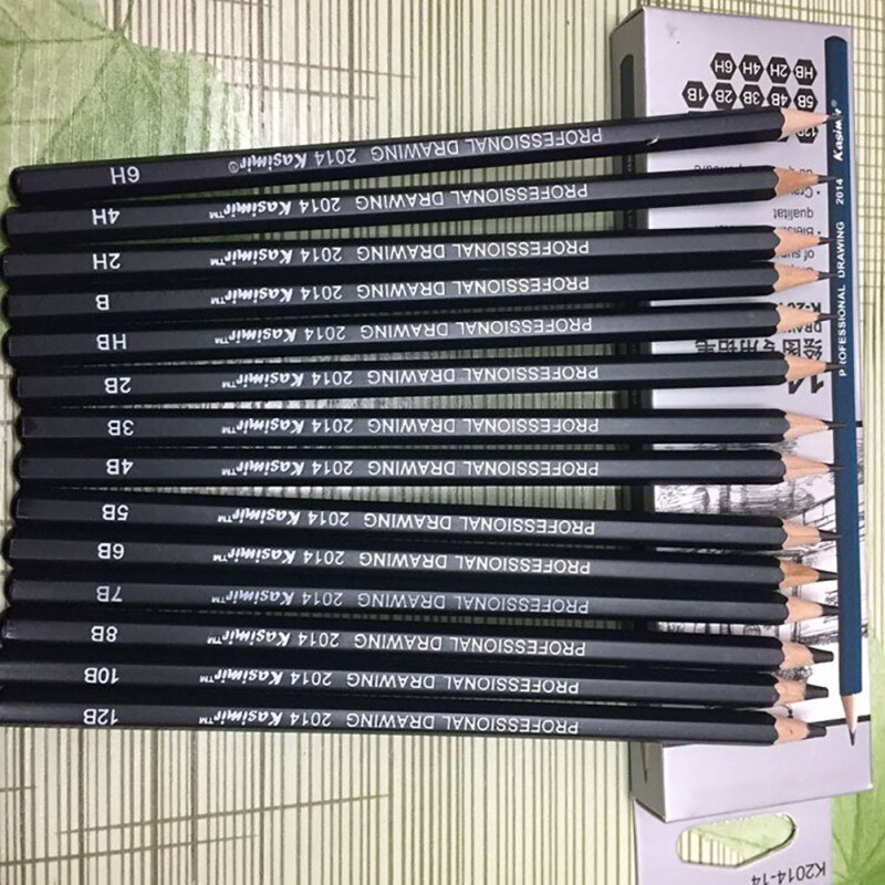 Art Sketch Wooden Pencil Exam Pencil Stationery Student Supplies Student Pencil Drawing Tools Set of 14 Different Specification