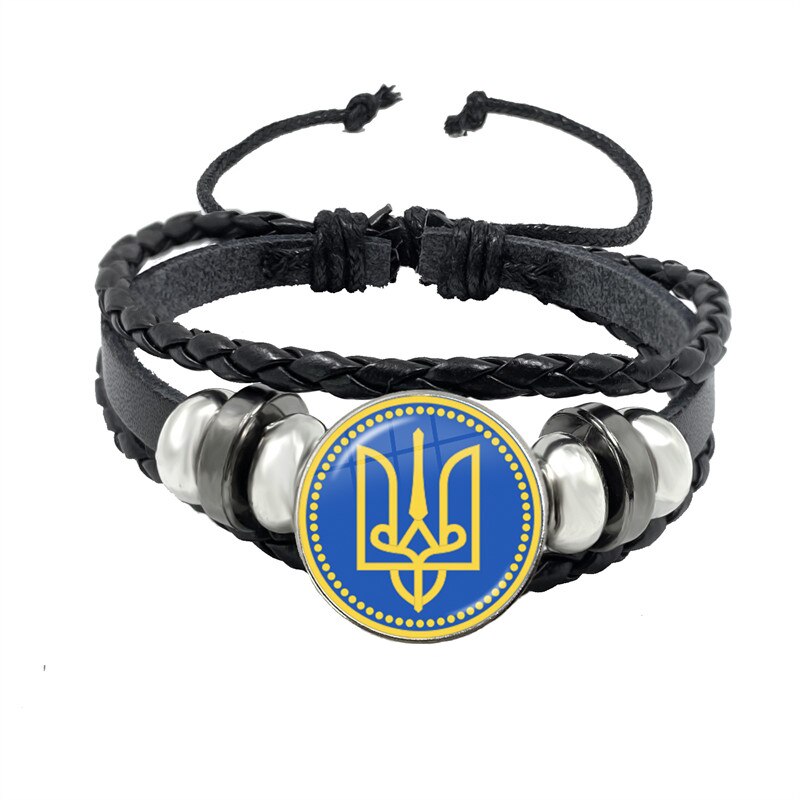 Tryzub ukraina przycisk skórzana bransoletka ukraińska runa Vintage wzory 20mm szkło Cabochon biżuteria dla kobiet mężczyzn klasyczny prezent: Proszę kliknąć na zielony Dragonly