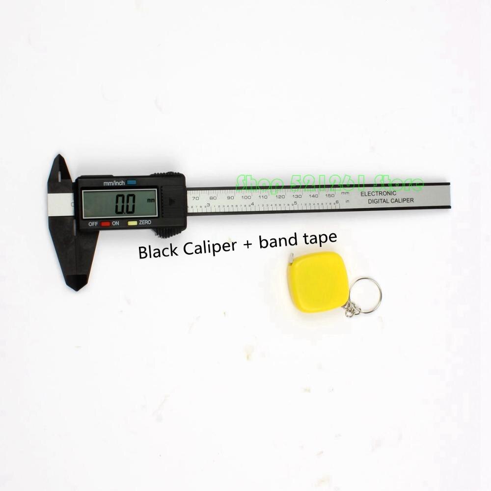 Calibrador Vernier electrónico Digital de fibra de carbono, herramienta de medición de micrómetro, cinta métrica de 1m, 150mm, 6 pulgadas, LCD,: B Caliper band tape