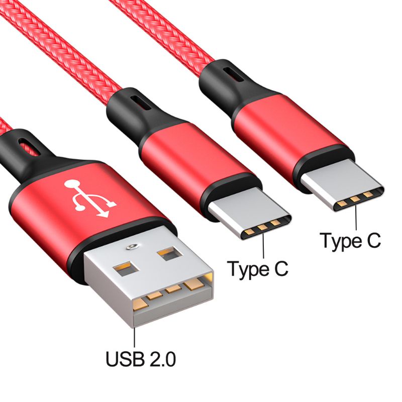Cable USB 2,0 tipo A macho A Dual tipo C, divisor macho Y Cable de carga para Samsung, Huawei, Xiaomi, Oneplus, HTC, Android, móvil