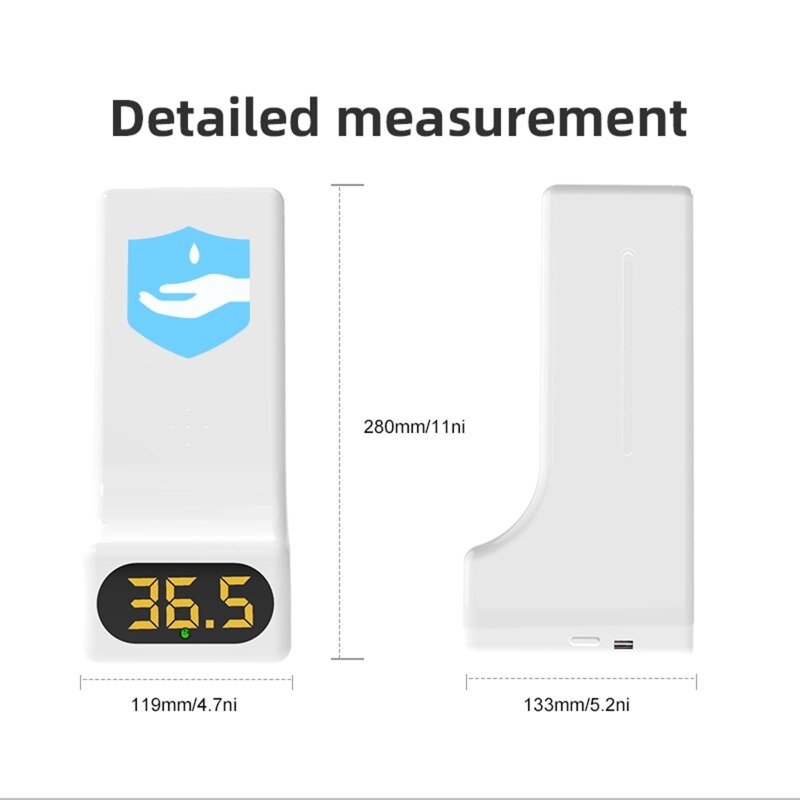 2 In 1 Automatische Zeepdispenser Muur Gemonteerde Infrarood Thermometer Zeepdispenser
