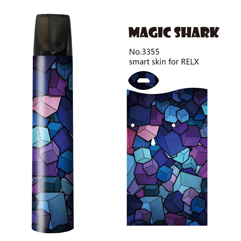 Magic Shark Miltary Panda UK Flag Tiger Lip Lion Ultra Thin PVC 2.5D Vape Sticker for Relx Film Case for Relx: 3355