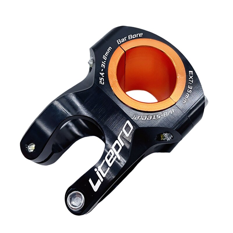 Litepro Road Bicycle Stem 25.4Mm Short Stems Lightweight Handlebar Stem O Degree For 35Mm Bike Handlebar: MULTI