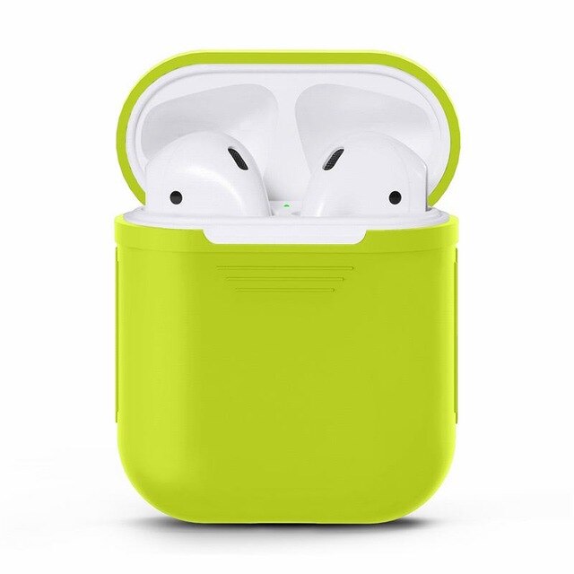 TPU Silicone Bluetooth Wireless Earphone Case for AirPods Full Protective Cover Skin Accessories for Apple Air Pods Charging Bag: Green