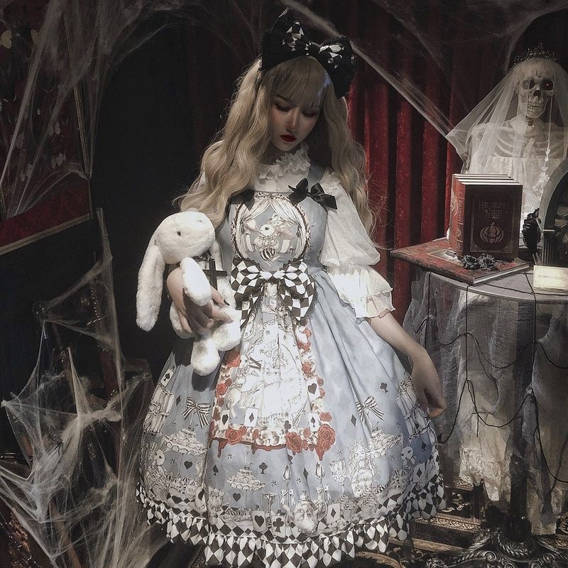 Vestido gótico Retro de Lolita para mujer, traje de Lolita para funerario oscuro, Jsk, con tirantes, Harajuku, a la , Cosplay, sin mangas