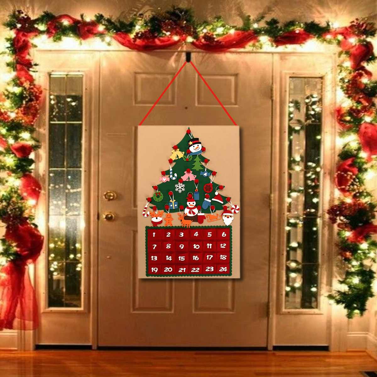 Felt DIY Christmas Tree Advent Calendar Birthday A Grandado Felt DIY Christmas Tree Advent Calendar Birthday A Grandado