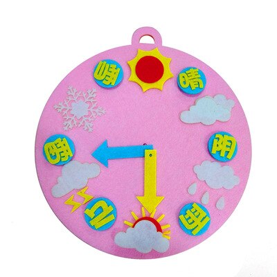 Prévisions météorologiques de la maternelle, horloge météo, pas de tissage, Puzzle, éducation précoce, Kit d'artisanat, bricolage: 1
