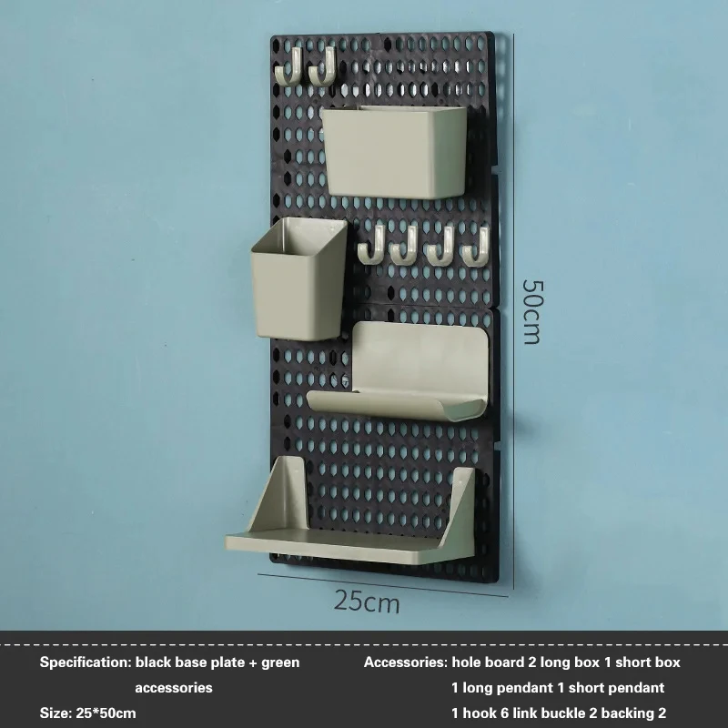 Pegboard painéis de parede pegboard organizador de parede montagem display diy pegboard kit ferramenta armazenamento painel rack banheiro cozinha: CINZA