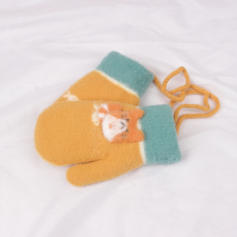 Herbst Winter Warme Tasche Finger freundlicher Handschuhe Einfarbig Karikatur draussen Winddicht Junge Mädchen Zubehör Handschuhe freundlicher: 7