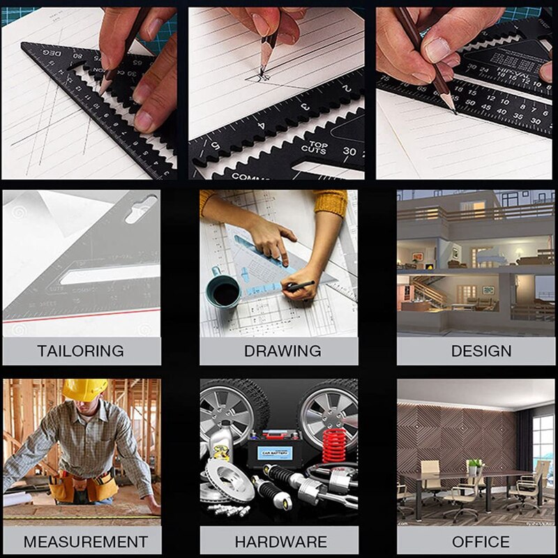 Carpenter Pencil Tool Set, Marking Gauge Protractor, 45 90 Degrees, DIY Carpenter's Tool, Marking Tool For Woodworking