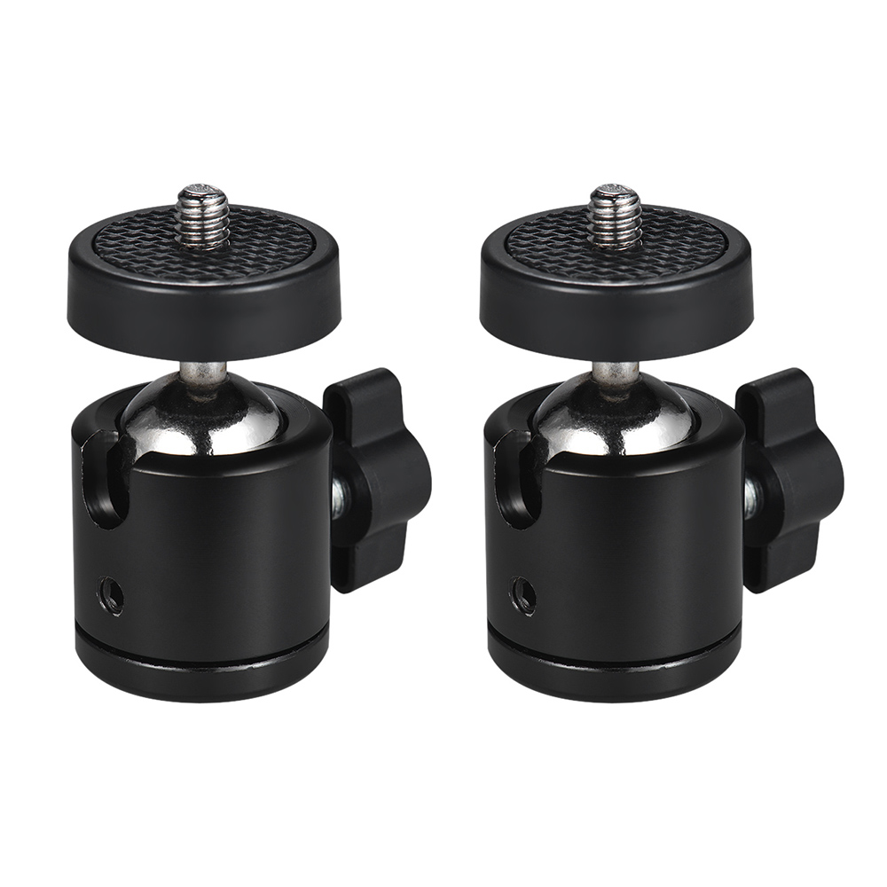 2 pièces 360 degrés pivotant Mini trépied rotule avec 1/4 "filetage support de Base pour DLSR caméra caméscope support de lumière LED