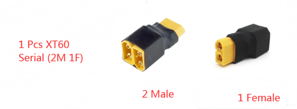 1 SZTUK Deans T Plug EC3 EC5 XT60 XT90 Równoległy adapter szeregowy Lipo Battery Converter Złącze Wtyczka DIY RC Model akcesoria: Black