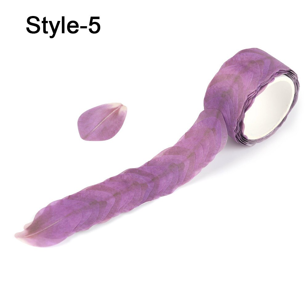 200Pcs/Roll Sakura Marking Tape Flower Petals Paper Tape Decorative Masking Tape Sticky Paper Scrapbooking Diary Paper Stickers: Style-5