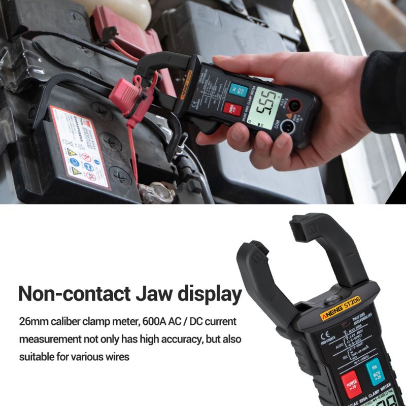 ST206 Digital Multimeter Clamp Meter 6000 Counts Amp Current Clamp Measure Tester Voltmeter