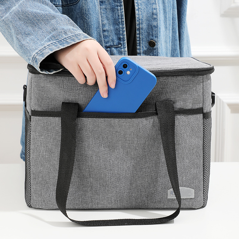 Thermal Cooler Ice Bags Work Lunch Box Bag Food Carrier Portable Travel Picnic Insulated Handbags for Women Men Shoulder Bag