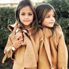 UNS Lagerbier Kind Baby Mädchen Winter Warme Wolle Bogen Mantel Mantel Outwear Jacke Kleidung