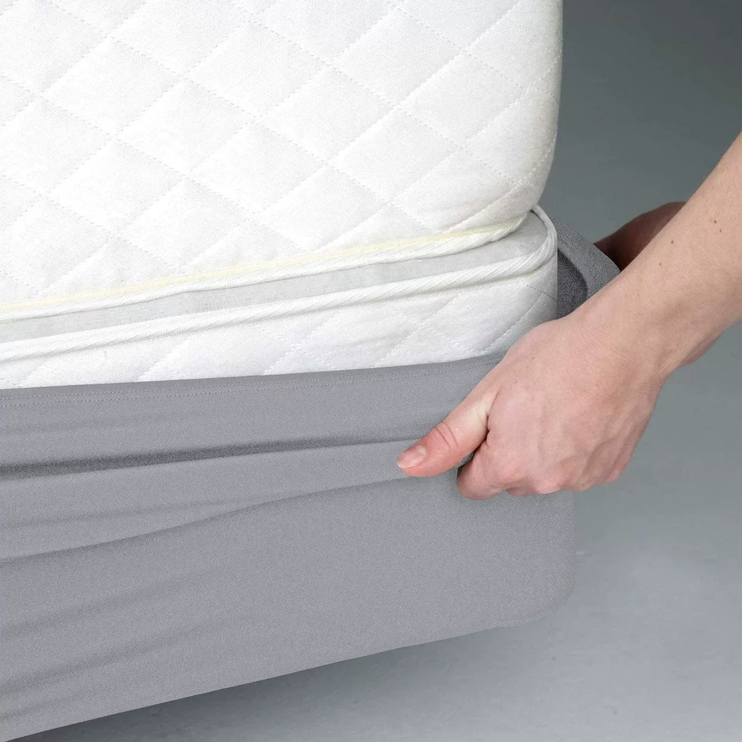 1 x box spring mattress covers in hotel quality, wrap-around bed skirts – mattress protector envelope – easy to install, twin/full/queen/king: Bed 180 / Yellow