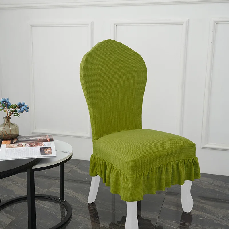 Rok Stoelhoes in Europese stijl Verdikte eettafel en stoelhoes Elastische rok Hotel Restaurant stoel beschermhoes: Light Grey