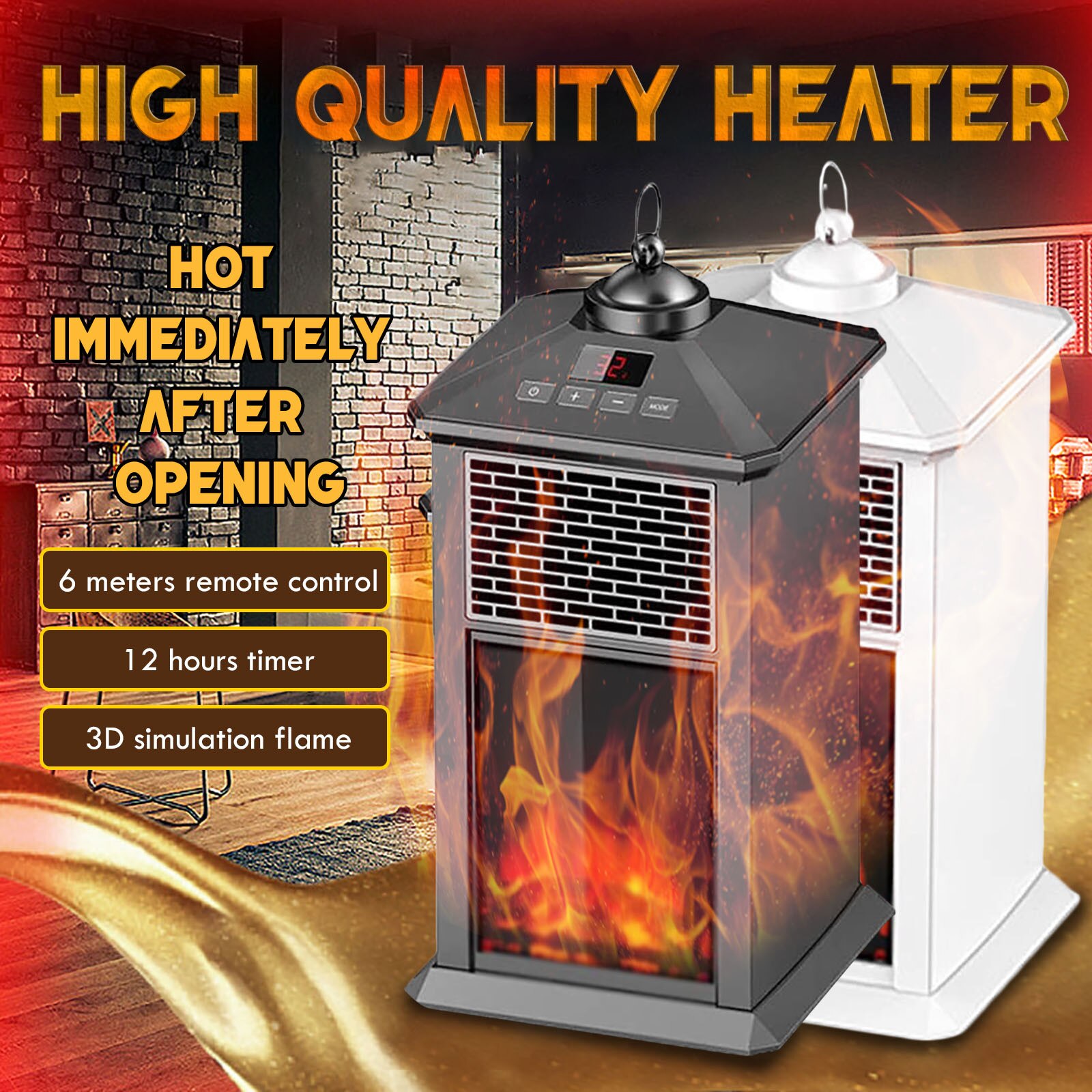 Electric Heater Mini Portable Patio Heaters Outdoor Camping Heater Automatic Constant Temperature Heaters Calefactor #ZL
