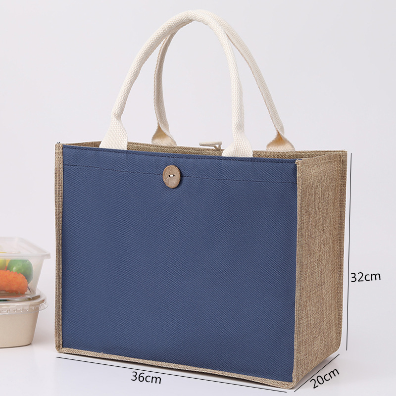 Sack kleinen Einkaufstasche mit Knopf große Kapazität Handtasche umwelt freundliche wieder verwendbare Einkaufstasche Frauen Hanf Tasche
