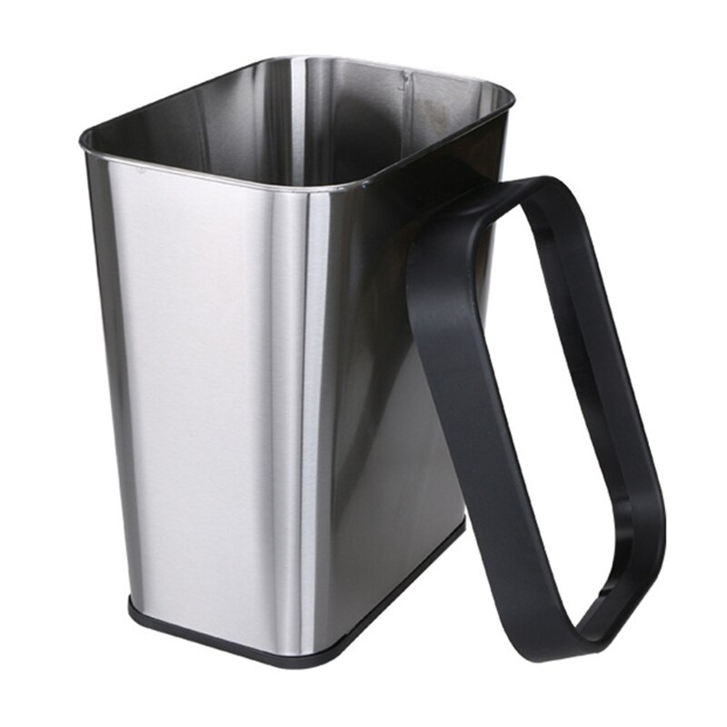 Stainless Steel Trash Can 12L Large Kitchen Garbage Bin Rubbish Waste Container Bathroom Kitchen Office Decor