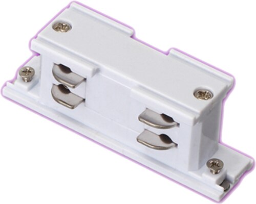 Europese 50 cm 100 cm LED Track Light Rail Bar 4 Draden 3 Fase Zwart/Wit Aluminium Spoor lamp accessoires Connector Een door Een: Mini streight joiner / Black