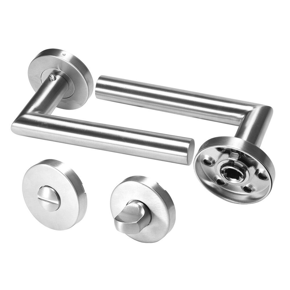 Håndtag dør sæt rustfrit stål skydedøre indvendige dørhåndtag dør indgang port håndtag knop justerbar lås sikkerheds hardware: 3