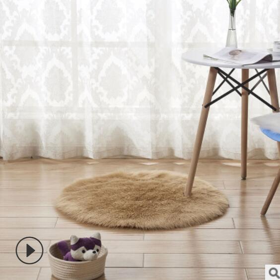 Blødt imiteret fåreskind pels tæpper til soveværelse stue gulv shaggy silkeagtig plys tæppe hvidt imiteret pels tæppe sengekanttæpper #9: Khaki / 30 x 30cm