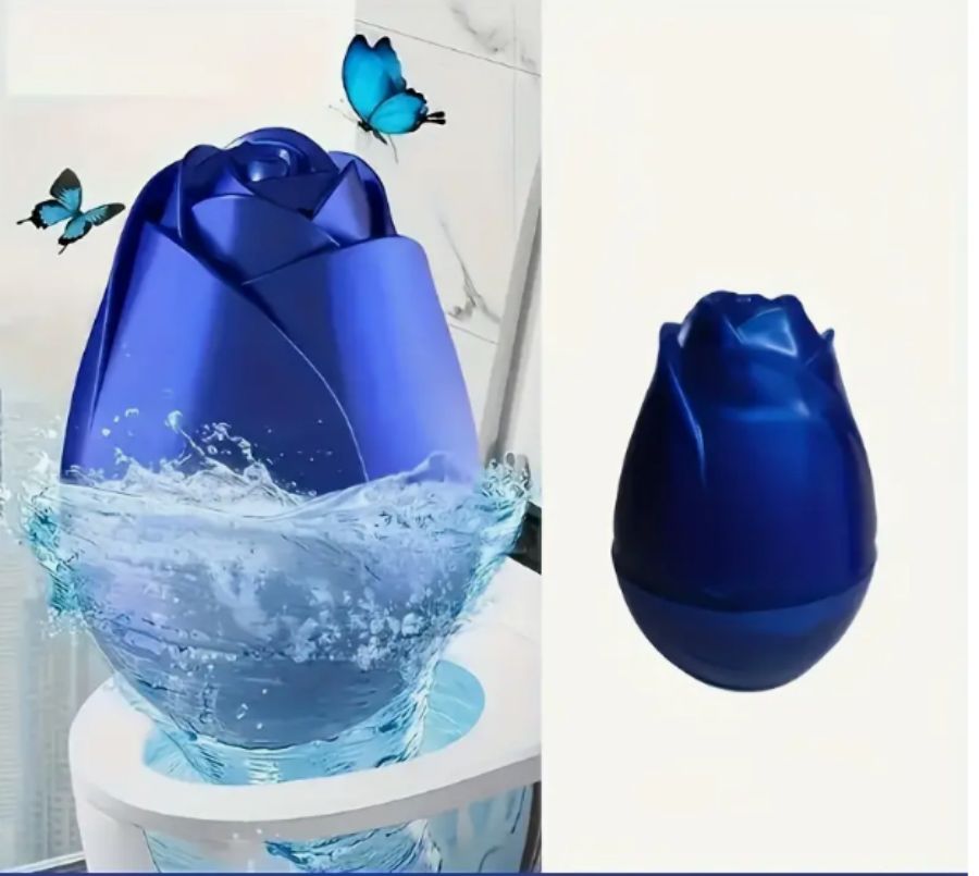 Automatischer wc-reiniger, wc-reiniger in rosenform, wc-Deodorant, wc-geruchsentferner, urinfleckenentferner: Blau