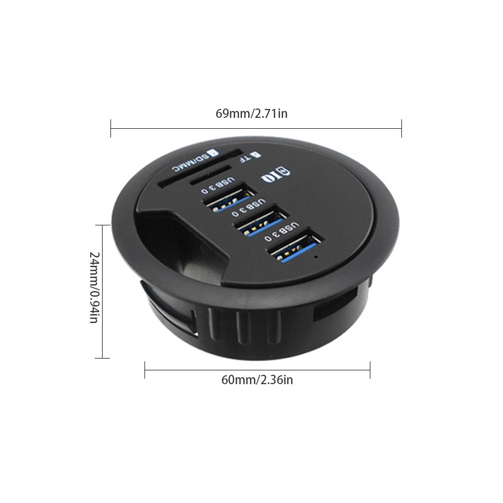 USB HUB USB3.0 Mount with Card Reader USB 2.0 3 Ports With SD/TF Headphone/Mircophone Adapter For PC/Tablet