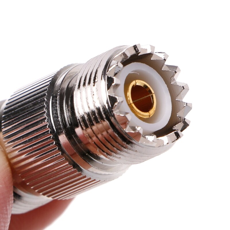 Conector recto de radiofrecuencia UHF PL-259 SO-239 hembra a UHF hembra, adaptador de níquel W0YE