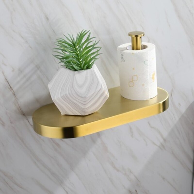 Bathroom Accessories Brushed Gold Toothbrush Holder Metal Wall Toilet Roll Paper Holder SUS304 Stainless Steel Bath Set Hooks