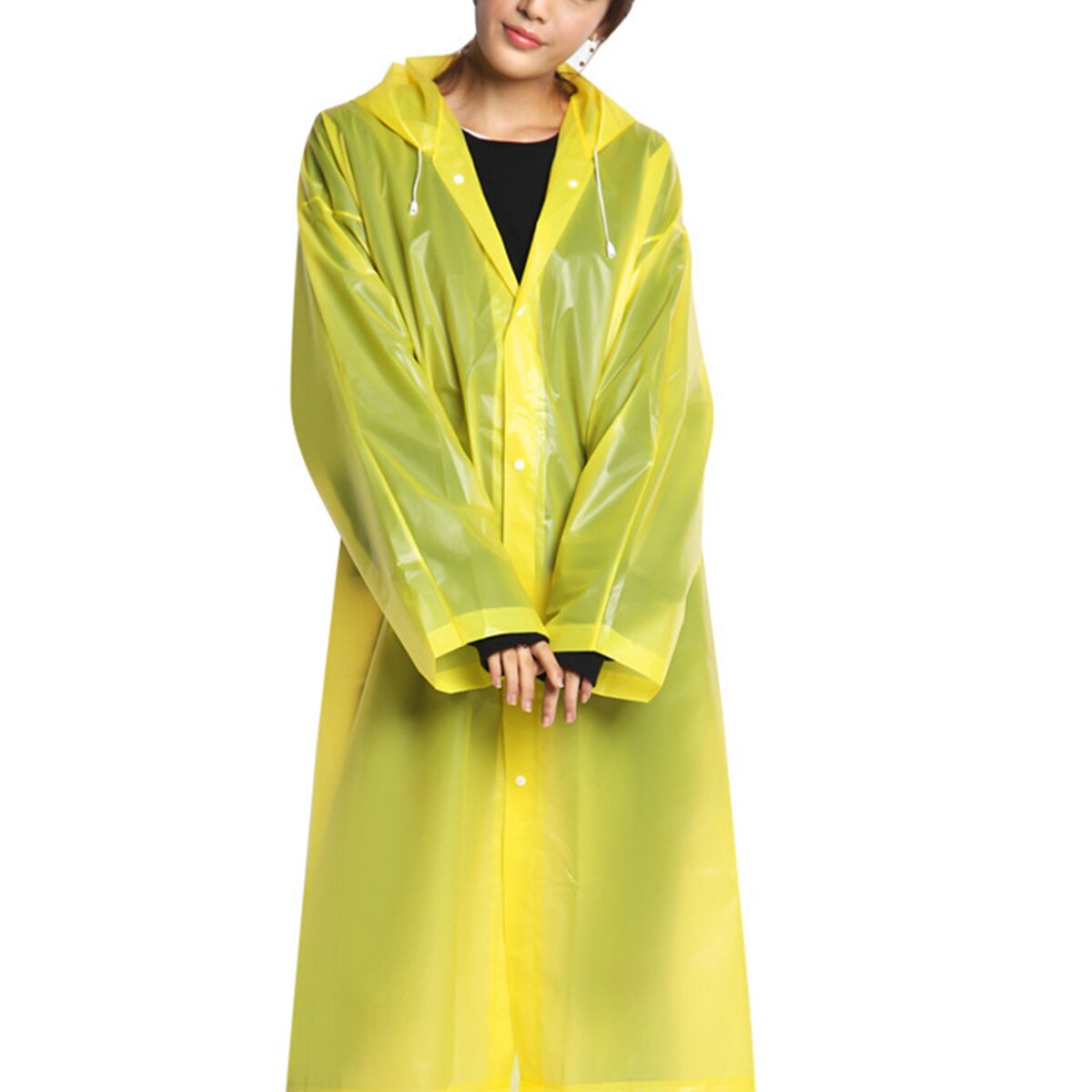 Voksen tyk engangsregnfrakke regnfrakke poncho camping vandring nødregntøj: E