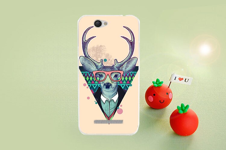 TPU painted Case For Wileyfox Spark / Spark+ Case colorful patterns Flowers animal and Eiffel Towers Phone Cover: B014