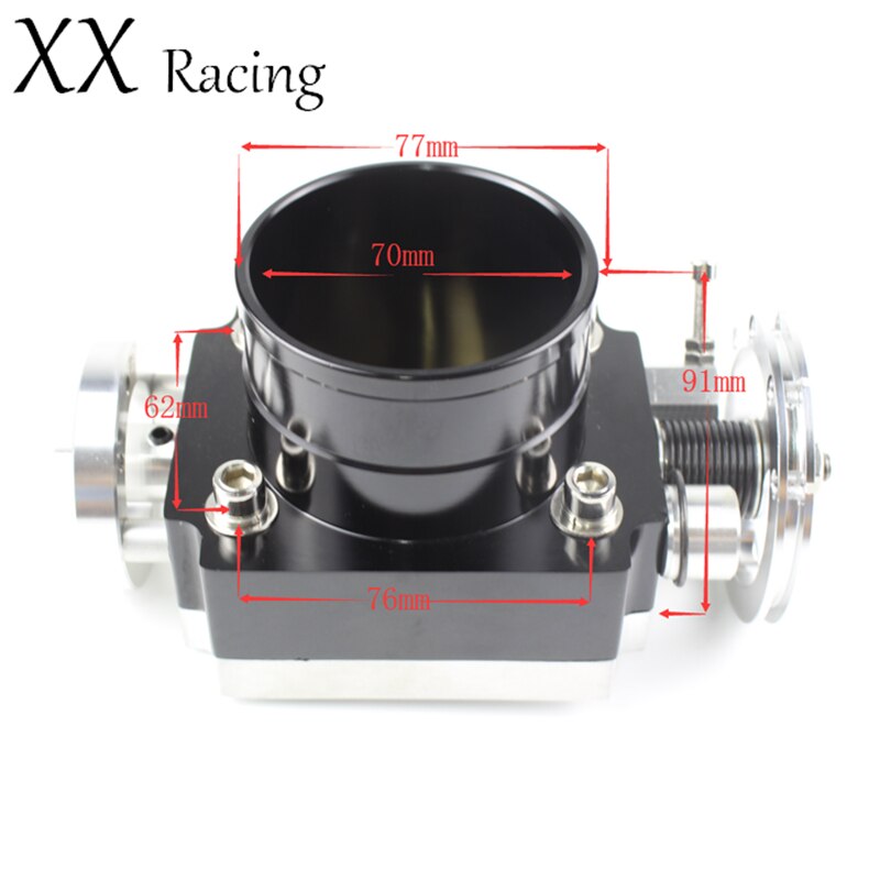 70 mm throttle body universal VQ35 performance high flow intake manifold mechanical Black