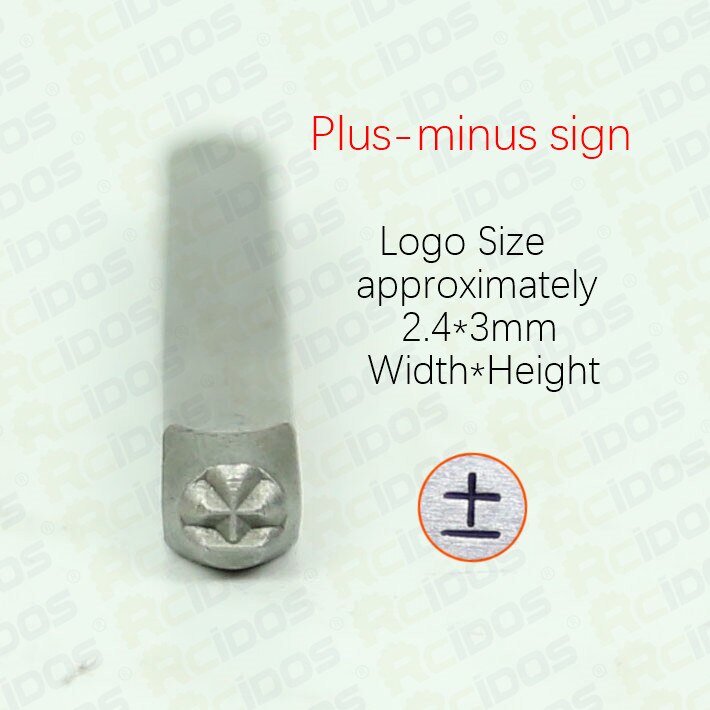 3Mm Dash/Asterisk/Plus-Minus/4Mm Slash Teken Symbolen Stalen Stempel Letters, metalen Sieraden Staal Woord Punch Stempel Seal: Plus-minus sign