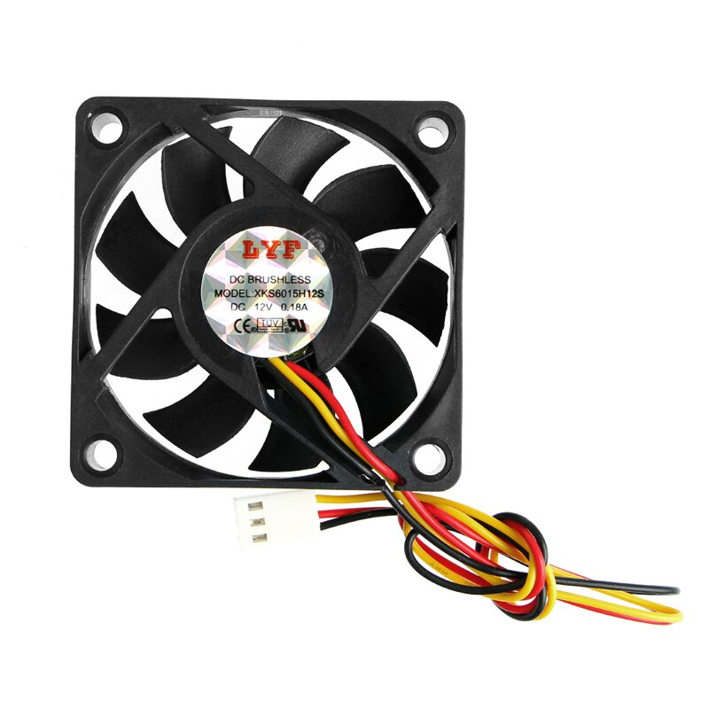 DC 12V 3-Pin 60x60x15mm PC Computer CPU System Sleeve-Bearing Cooling Fan 6015 40JB