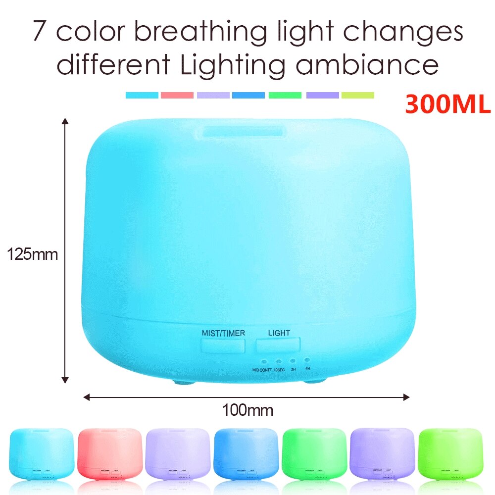 500ml Ultrasonic Air Humidifier Aroma Diffuser with 7 Color Lights Electric Aromatherapy Essential Oil Aroma Diffuser Mist Maker