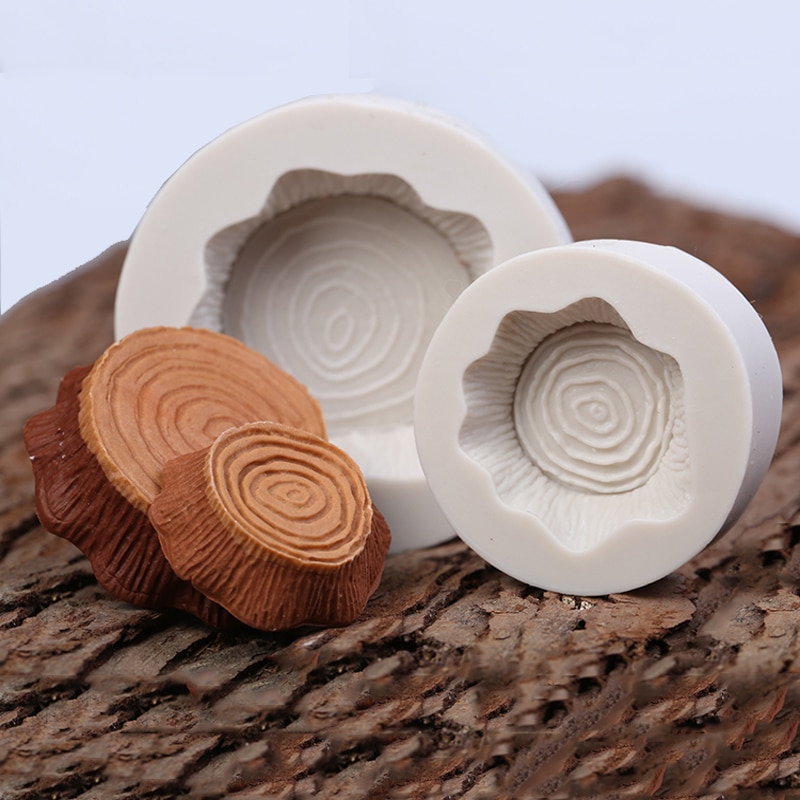 2PCS/ Set Craft Cake Molds Tree Stump DIY Tree Shape Silicone Mold For Fondant Baking Mold Bake Ware Soap Sugar Decoration Tool